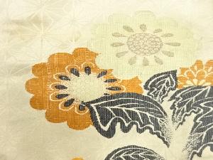 アンティーク　花模様織り出し名古屋帯(296センチ)